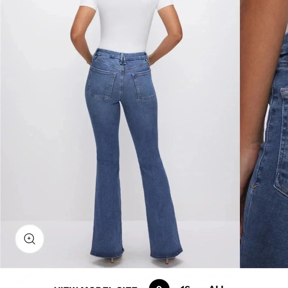 Good American Power Stretch Pull-On Flare Jeans - Picture 2 of 12